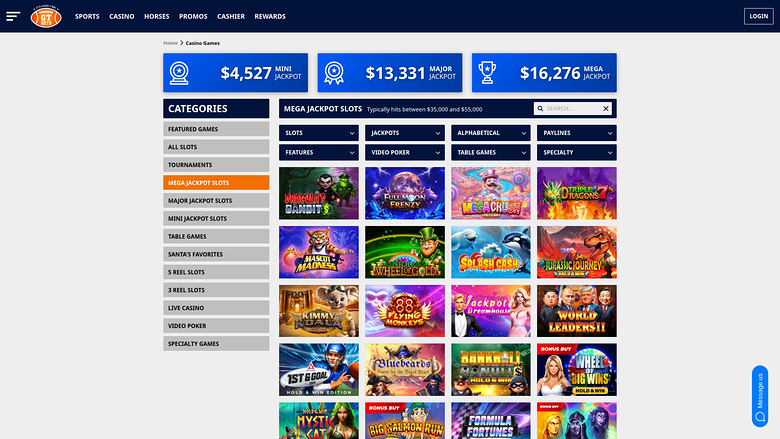 GTbets Casino — Jackpot games