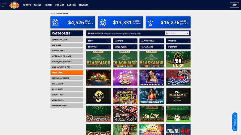 GTbets Casino — Live dealer lobby