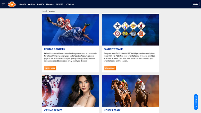 GTbets Casino — Promotions page