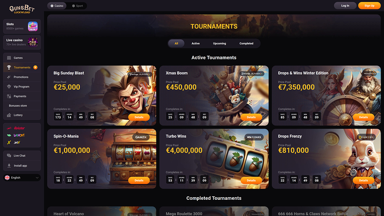 Gunsbet Casino — Tournaments