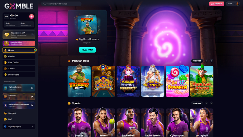 Gxmble Casino — Homepage