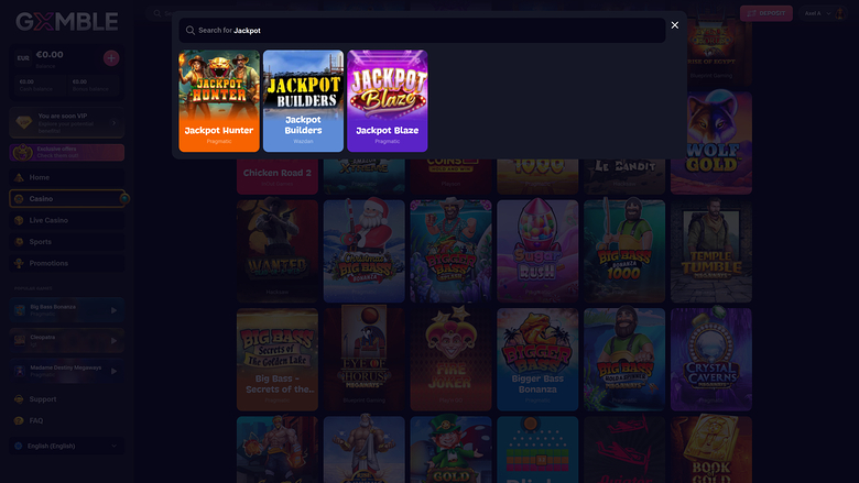 Gxmble Casino — Jackpot games