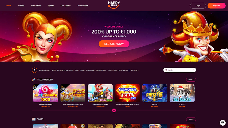 Happy Spins Casino — Homepage