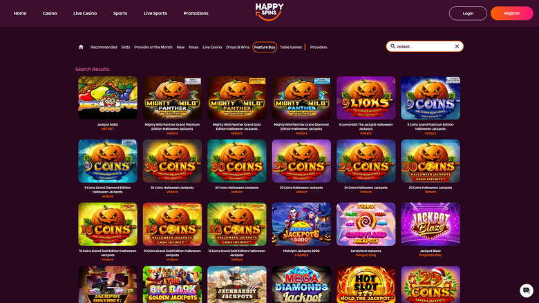 Happy Spins Casino — Jackpot games