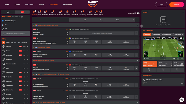 Happy Spins Casino — Sportsbook