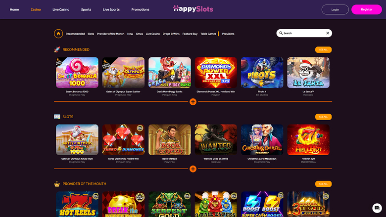 HappySlots Casino — Games lobby