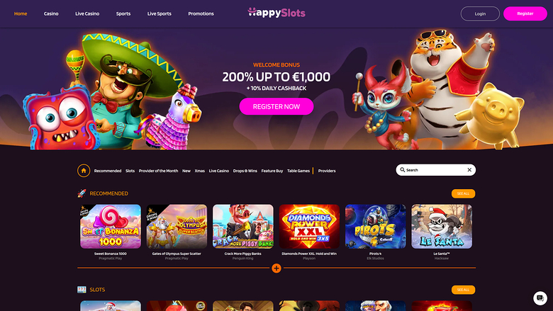 HappySlots Casino — Homepage