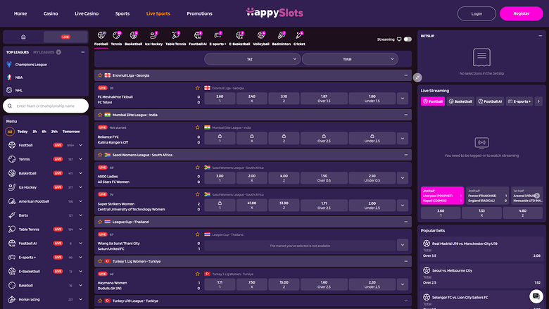 HappySlots Casino — Sportsbook