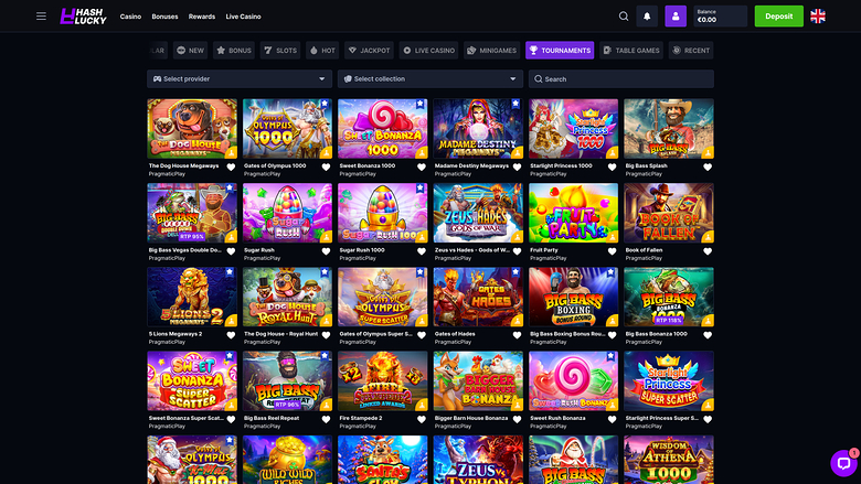 Hash Lucky Casino — Tournaments