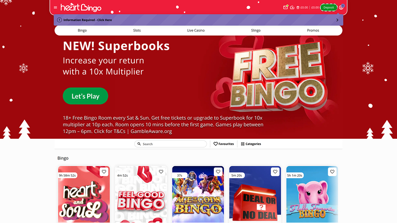 Heart Bingo — Homepage