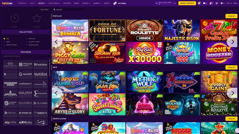 Helabet — Games lobby