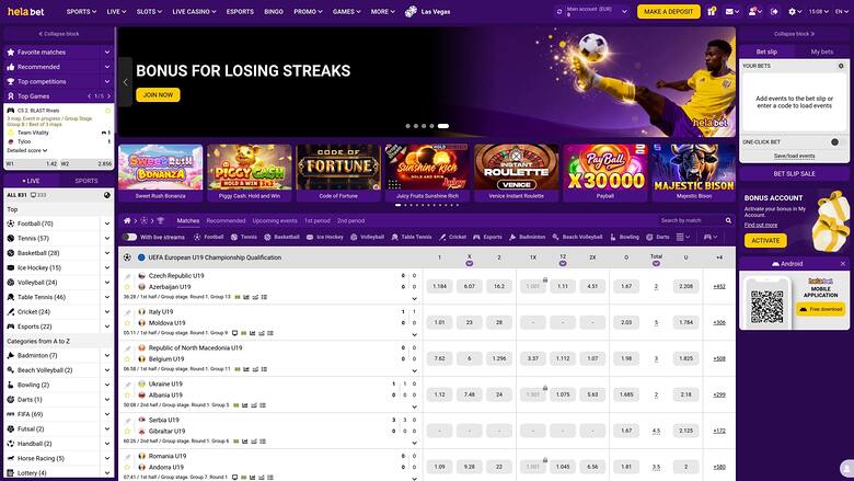 Helabet — Homepage