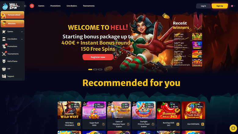 HellSpin Casino — Homepage