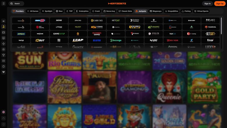 Hertzbetz Casino — Games by studio