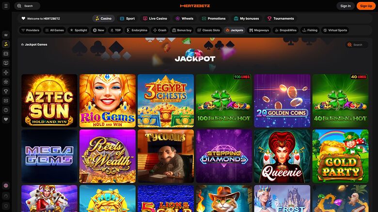 Hertzbetz Casino — Jackpot games
