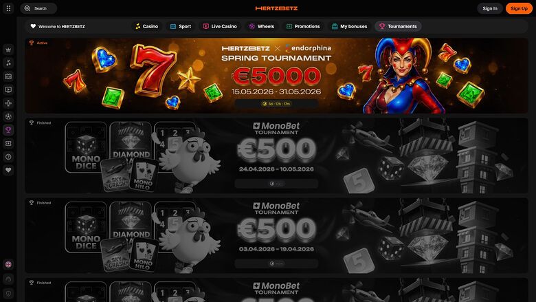 Hertzbetz Casino — Tournaments