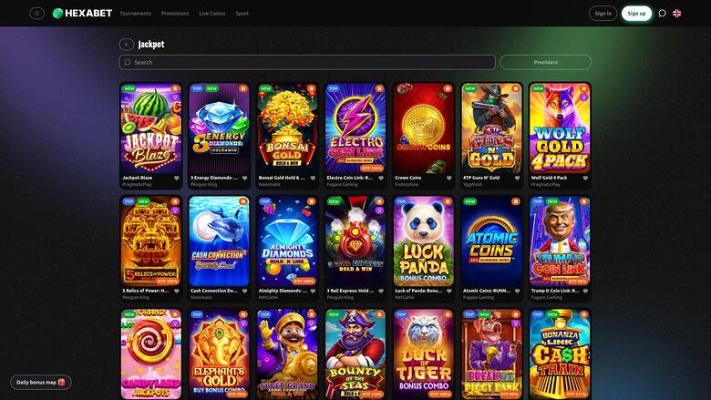Hexabet Casino — Jackpot games