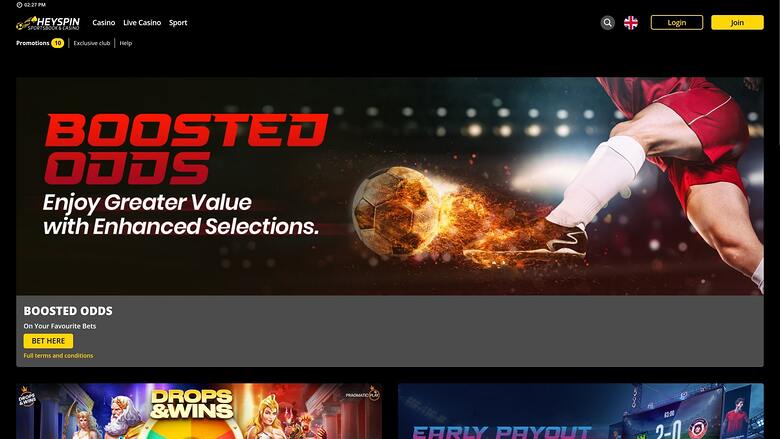 HeySpin Casino — Promotions page