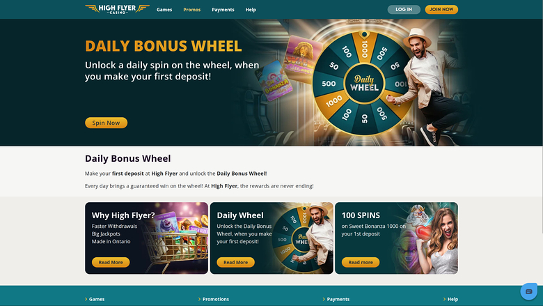High Flyer Casino — Bonus page