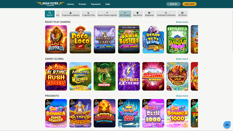 High Flyer Casino — Games by studio