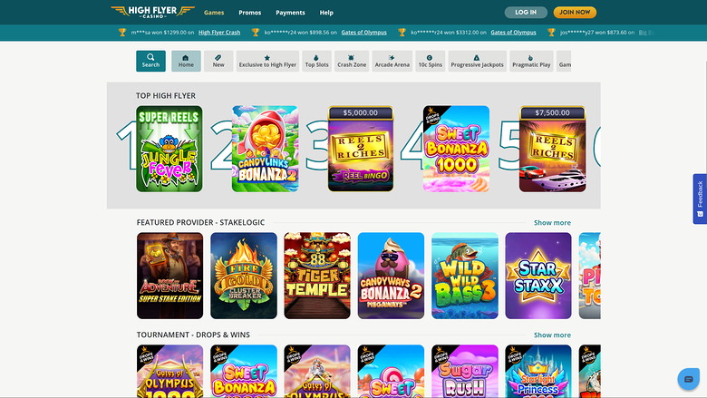 High Flyer Casino — Games lobby