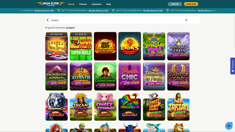 High Flyer Casino — Jackpot games