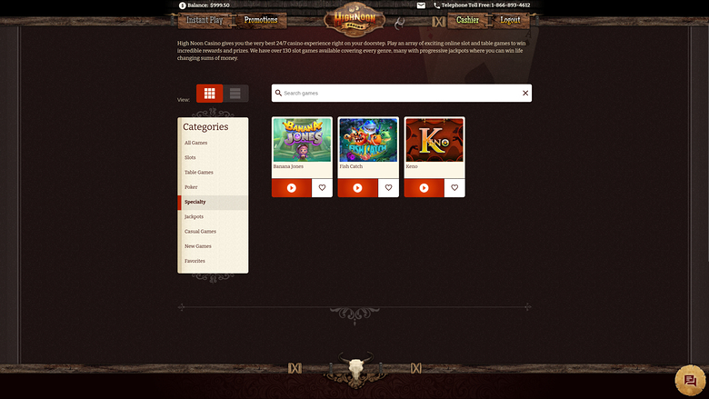 High Noon Casino — Specialty