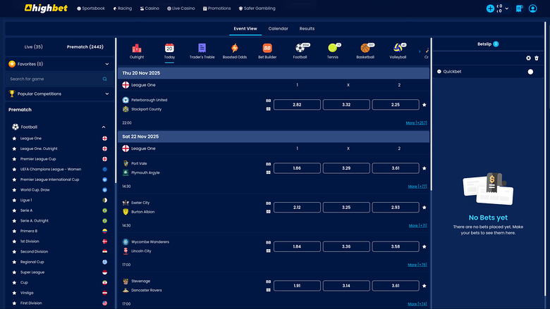 HighBet Casino — Sportsbook