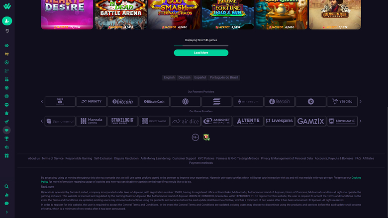 Hiperwin Casino — Games by studio