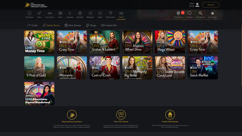 Hippodrome Casino — Game shows