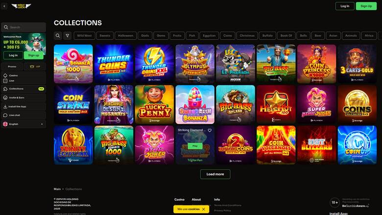 HolyLuck Casino — Games lobby