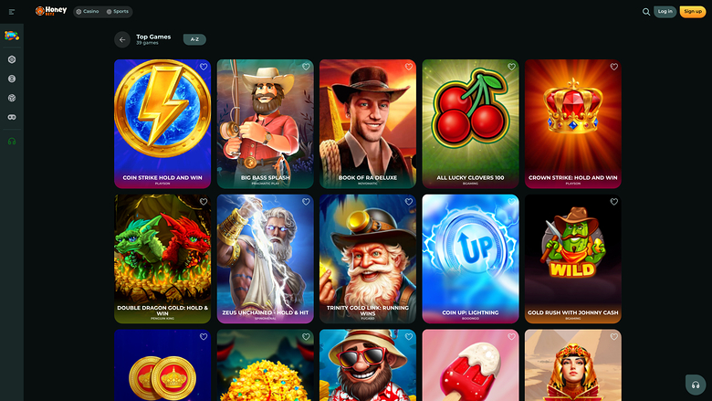 HoneyBetz Casino — Games lobby