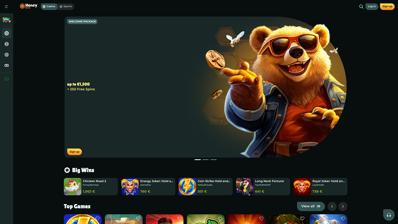 HoneyBetz Casino — Homepage