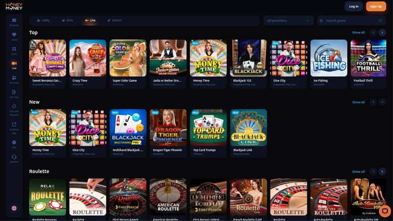 HoneyMoney Casino — Live