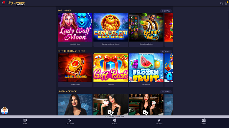 Hornetbet Casino — Games lobby