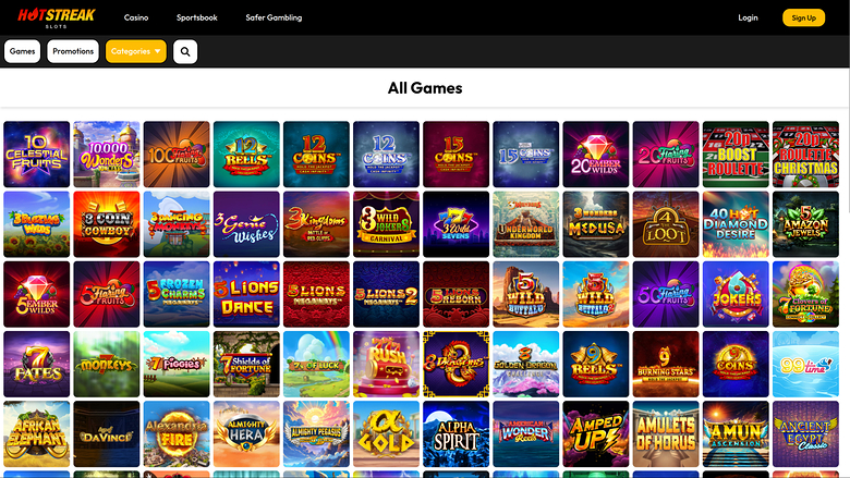 Hot Streak Casino — Games lobby