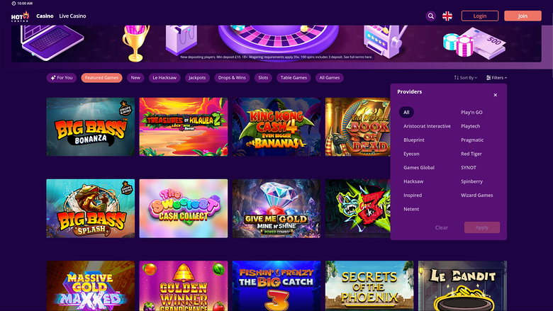 Hot7 Casino — Games by studio