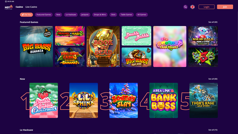 Hot7 Casino — Games lobby