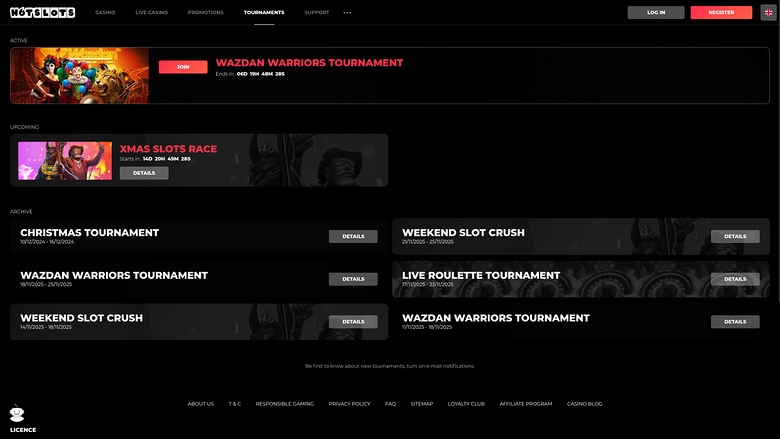 HotSlots Casino — Tournaments