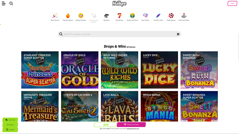 Huikee Casino — Drops and wins