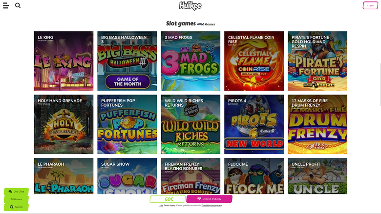 Huikee Casino — Games lobby