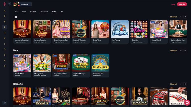 Hype Casino — Live