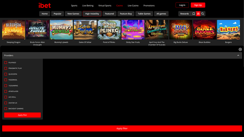 iBet Casino — Games by studio