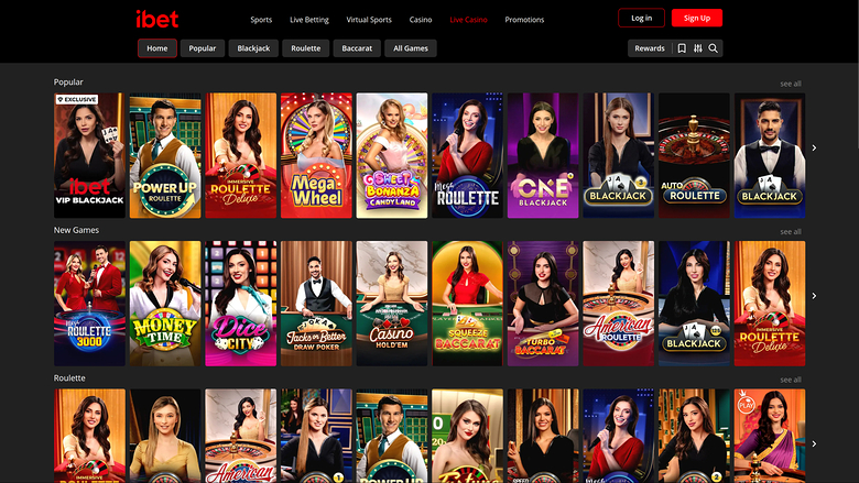 iBet Casino — Live dealer lobby