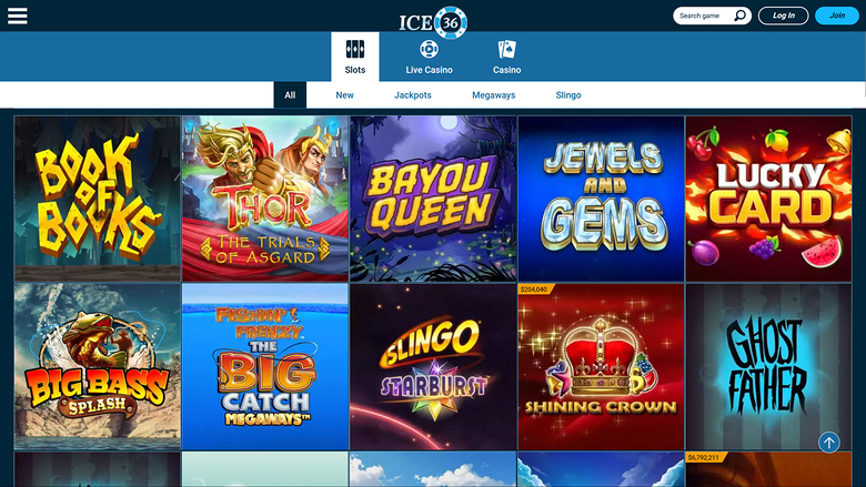 ICE36 Casino — Games lobby