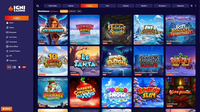 Igni Casino — Games lobby