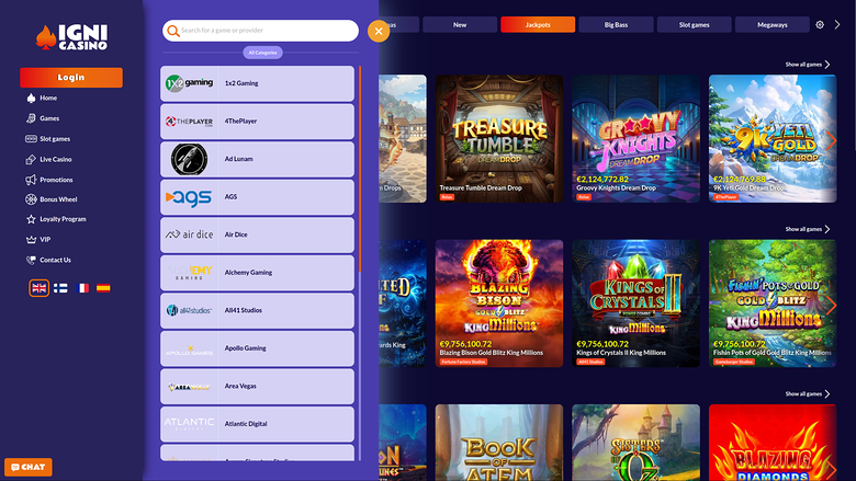 Igni Casino — Games by studio