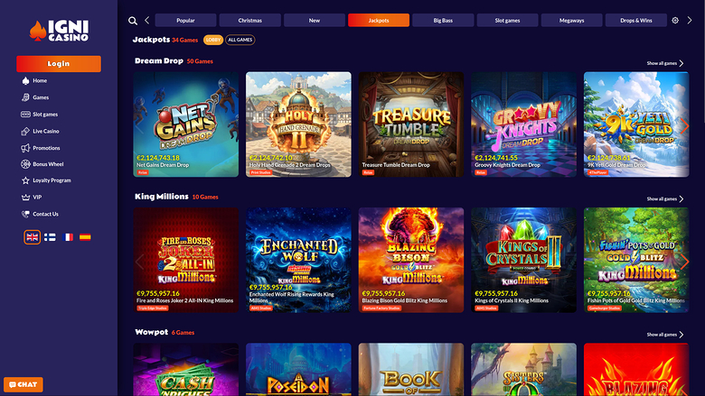 Igni Casino — Jackpot games