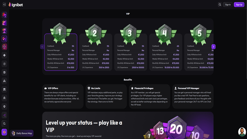 Ignibet Casino — VIP section