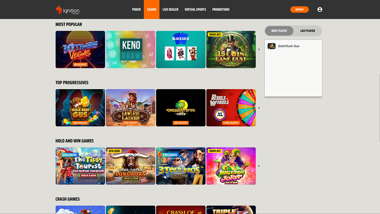 Ignition Casino — Jackpot games